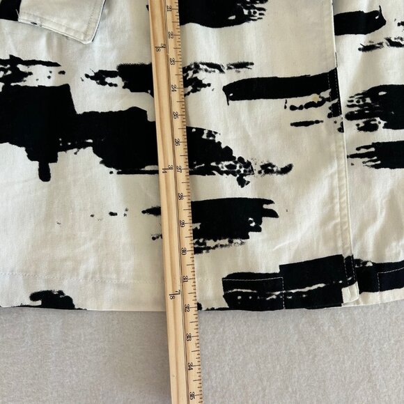 Anthropologie Hazel Coat Womens Black/White Abstract Lagenlook Artsy SZL Relaxed - Picture 7 of 8